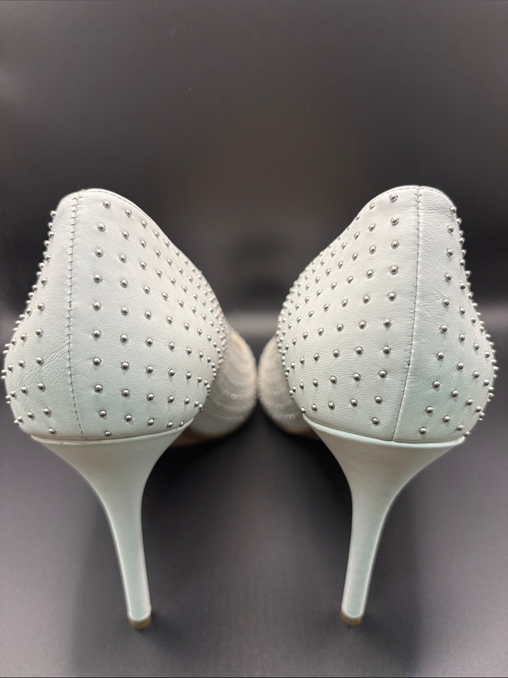 Michael Kors White Pointed-Toe Studded Pumps - Picture 3 of 5
